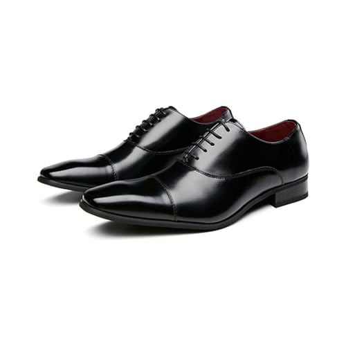 Lfzhjzc Herren-Schuhe, Bequeme Business-Oxford-Schuhe, modischer Freizeit-Lederschuh, geeignet for Büro, Arbeit, Gehen, Autofahren (Color : Black, Size : 43 EU) von Lfzhjzc