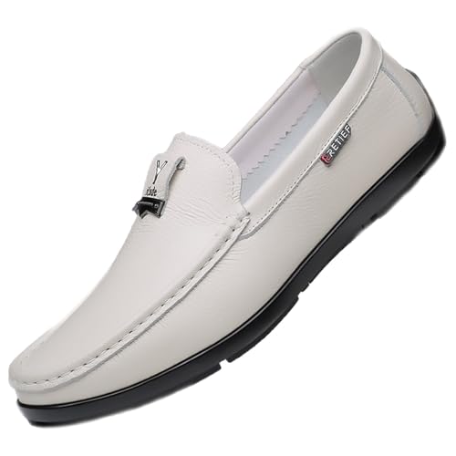 Lfzhjzc Herren-Slip-On-Loafer, Klassische Herren-Loafer und Slip-Ons (Color : White, Size : 44 EU) von Lfzhjzc