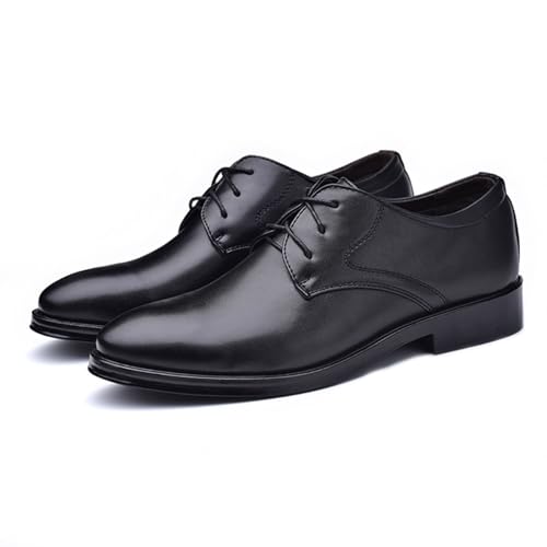 Lfzhjzc Lederschuh, Bequeme, atmungsaktive Herren-Freizeit-Lederschuhe, lässige All-Match-Business-Herren-Slip-On-Schuhe, for Business, Hochzeit, Wiedersehen, Party usw (Color : Black, Size : 41 EU) von Lfzhjzc