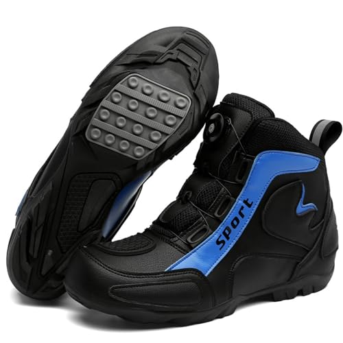 Lfzhjzc Motorrad-Reitschuhe, große Herren- und Damen-Paarmodelle, Motorradschuhe, lässiger Outdoor-Motorradschuh for Touren(Color:Black Blue,Size:39 EU) von Lfzhjzc