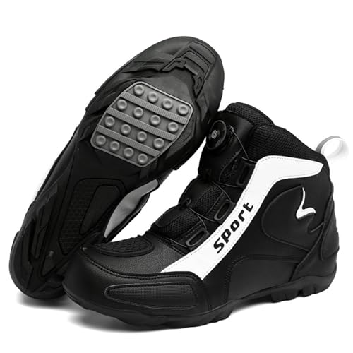 Lfzhjzc Motorrad-Reitschuhe, große Herren- und Damen-Paarmodelle, Motorradschuhe, lässiger Outdoor-Motorradschuh for Touren(Color:Black White,Size:38 EU) von Lfzhjzc