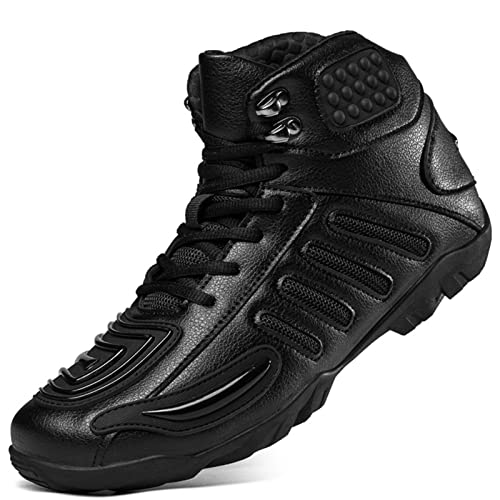 Lfzhjzc Motorradstiefel für Herren und Damen, Bikerstiefel, atmungsaktiv, rutschfest, Motorradausrüstung für vier Jahreszeiten, Geschenke für Motorradfahrer (Color : Black, Size : 38 EU) von Lfzhjzc