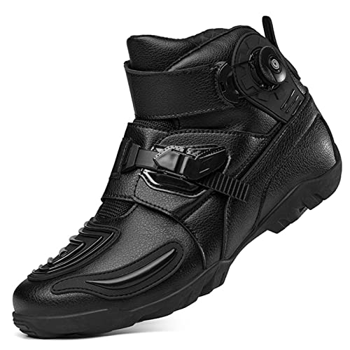 Lfzhjzc Motorradstiefel für Herren und Damen, atmungsaktiv mit Schutzverschlusssystem, Bikerstiefel, Motorradstiefel für Herren (Color : Black, Size : 41 EU) von Lfzhjzc