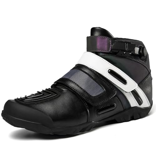 Motocross-Stiefel, Leichtathletik-Offroad-Motorradstiefel mit Verbrühschutz for Herren, atmungsaktive, bequeme Motorrad-Schutzschuhe, geeignet for Motorrad-Reiseausrüstung for vier Jahreszeiten(Color: von Lfzhjzc