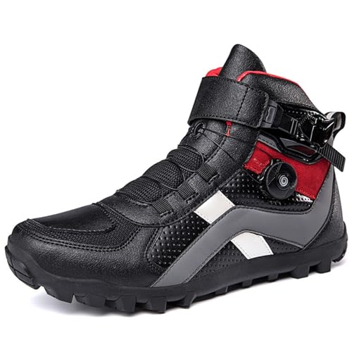 Motocross-Stiefel, bequeme Sport-Sicherheits-Motorrad-Kurzstiefel, rutschfeste Knöchel-Stütz-Motorradschuhe for Herren, geeignet for Herren-Cross-Country-Vier-Jahreszeiten-Motorradausrüstung(Color:Bla von Lfzhjzc