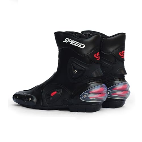 Professionelle Moto-Stiefel, Offroad-Motorrad-Rennsport-Motorradstiefel mit Knöchelunterstützung, atmungsaktive, bequeme Sport-Sicherheits-Dirt-Bike-Stiefel,Knight Boots(Color:Black,Size:40 EU) von Lfzhjzc