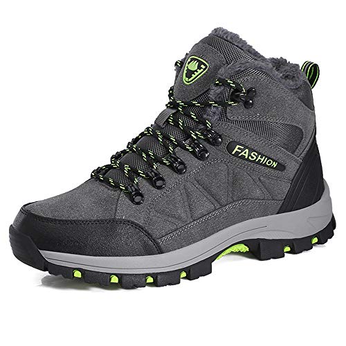 LiYa Winterschuhe Herren Damen Warm Gefüttert Wanderschuhe Winter Outdoor Trekking Boots, Grau, 39 EU von LiYa