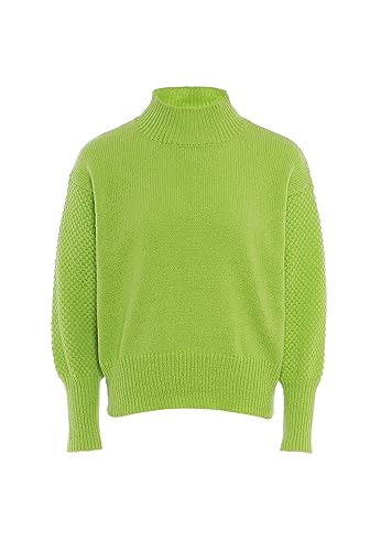 Libbi Women's Damen Vintage Strickpullover mit halbem Rollkragen Polyester Limette Größe XL/XXL Pullover Sweater von Libbi