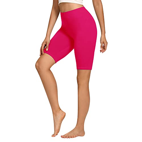 Libella Radlerhose Damen Kurze Leggings Baumwolle High Waist Shorts Blickdicht Sommer Sportshorts Magenta 4165 M von Libella