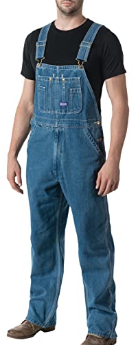 Liberty Herren Stonewashed Denim Latzoverall Overalls, 44W / 28L von Liberty