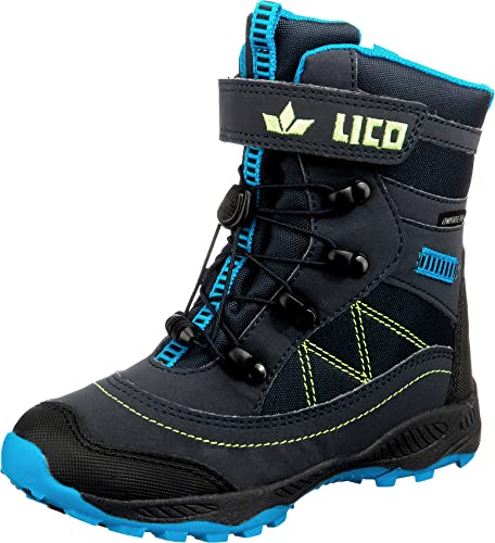 Lico Unisex Kinder Sundsvall Vs Schneestiefel, Marine Blau Lemon, 28 EU von Lico