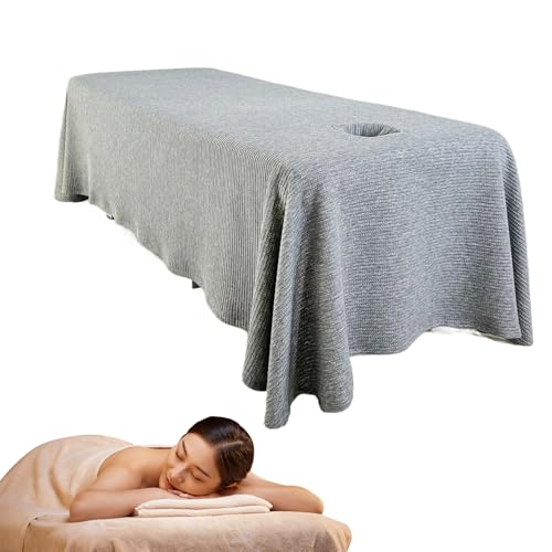 Massage-Bettlaken, Massage-Bettlaken, atmungsaktiver Tischrock mit Gesichtsloch, waschbar, wiederverwendbar, Beauty-Abdeckung, Spa-Abdeckung für Salon, Grau Massage-Bettlaken, Massage-Bettlaken, atmungsaktiver Tischrock mit Gesichtsloch, waschbar, wiederverwendbar, Beauty-Abdeckung, Spa-Abdeckung für Salon, Grau von Licsaliwe