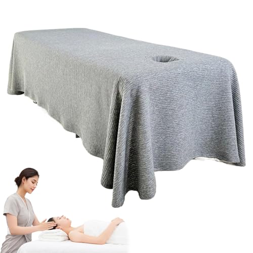 Massagetisch-Laken atmungsaktiver Massagebettbezug mit Gesichtsloch hautfreundliche waschbare und wiederverwendbare Schönheitsbettlaken für Salons und Spas grau Massagetisch-Laken atmungsaktiver Massagebettbezug mit Gesichtsloch hautfreundliche waschbare und wiederverwendbare Schönheitsbettlaken für Salons und Spas grau von Licsaliwe