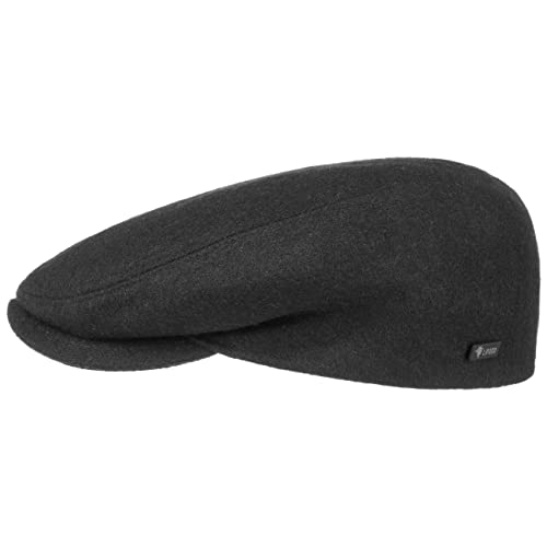 Lipodo Sport Flatcap - Schiebermütze Damen Herren - Flache Mütze mit Schirm - sportliche Schirmmütze Übergangszeit und Winter schwarz 60 cm von Lipodo
