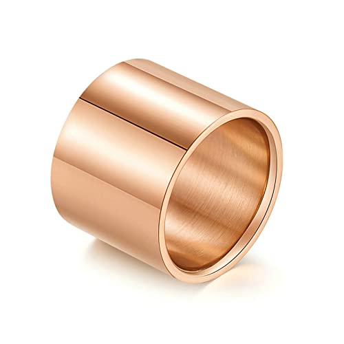 Lieson Hochzeitsringe Edelstahl Männer, Poliert Breit 18MM Verlobungsringe Freundschaftsringe Eheringe Partnerringe für Herren Rosegold Gr.65 (20.7) von Lieson