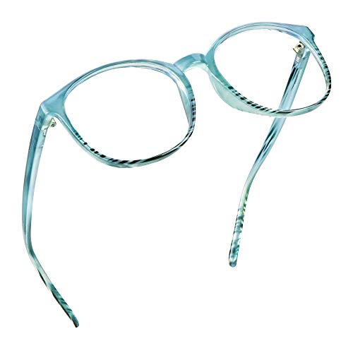 LifeArt Blue Light Blocking Brille, Anti Eyestrain, Computer Lesebrille, TV Brille für Frauen Männer(Streifen Blau,4.00 Vergrößerung) von LifeArt