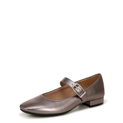 LifeStride Damen Cameo Mj Flats Mary Jane Schuh, Zinnfarben, Metallic, 38.5 EU Weit von LifeStride