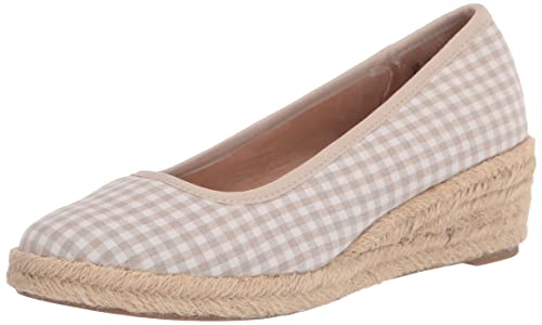 LifeStride Damen Karma Slipper, Natürliches Gingham, 44 EU Weit von LifeStride