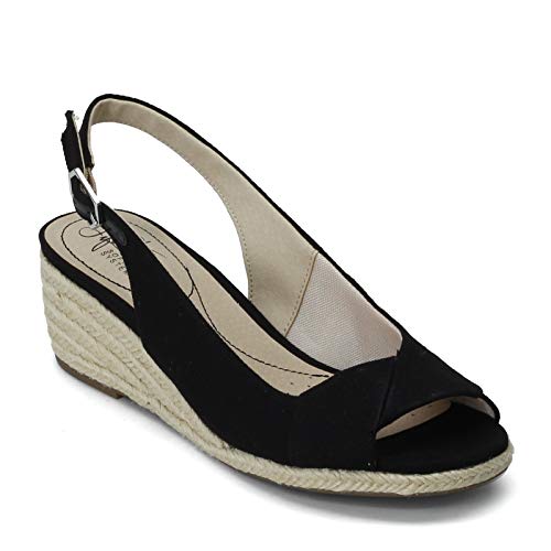 LifeStride Socialite Damen Espadrille Keilsandalen, Schwarz (schwarz), 38.5 EU von LifeStride