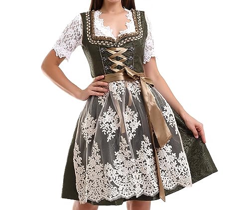 Lifos 0300 Dirndl Germandress 2Tlg. Oktoberfest Gr.34 bis 52 (42, Khaki) von Lifos