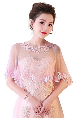 Lifup Damen Leichter Weicher Umschlagtuch Spitzenschal Hochzeit Braut Schal Schulter Bedeckung für Abendkleid Party Rosa von Lifup