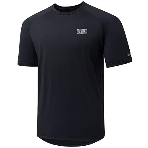 Lightbare LSF 50+ Herren Dry Fit T-Shirts Kurzarm Sonnenschutz Shirts für Laufen Workout Sport, Schwarz, 4X-Groß von Lightbare