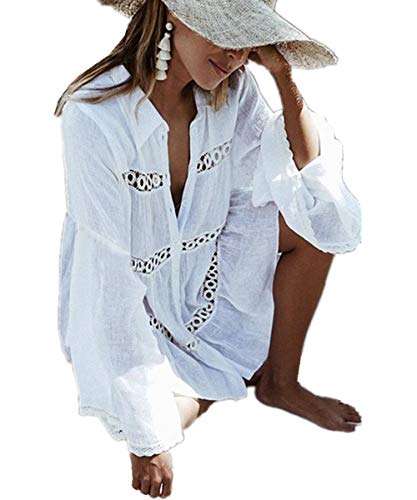 LikeJump Baumwolle Tunika Strandkleidung Bikini Cover Up Badeanzug Kleider von LikeJump