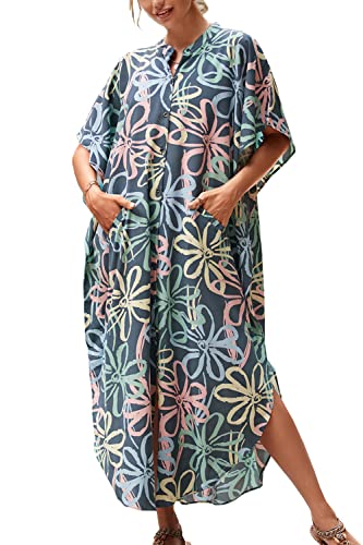 LikeJump Damen Bohemian Cardigan Kimono Badeanzüge Kaftan Bikini Cover Ups Langes Kleid Maxi Tops von LikeJump