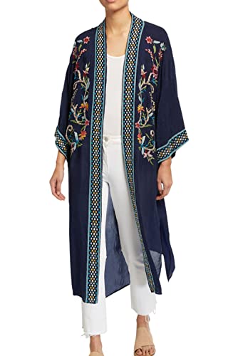 LikeJump Damen Bohemien V-Ausschnitt Kimono Maxi Kaftan Übergröße Strandkleider Kleid Badeanzug Cover Ups von LikeJump