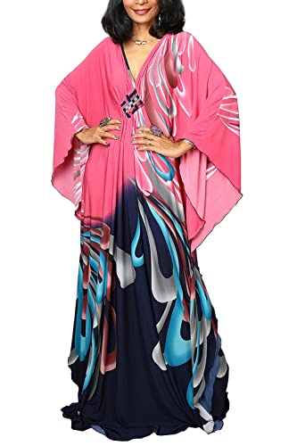 LikeJump Damen Boho Kimono Lang Kaftan Kleid Strandkleider Cardigan Pareo Bikini Cover Ups von LikeJump