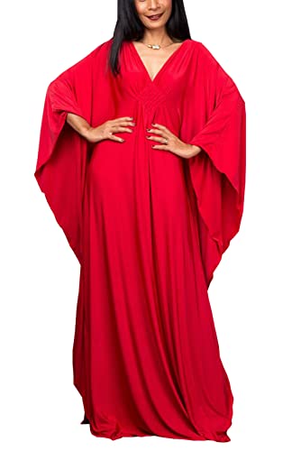 LikeJump Damen Boho Kimono Lang Kaftan Kleid Strandkleider Cardigan Pareo Bikini Cover Ups von LikeJump