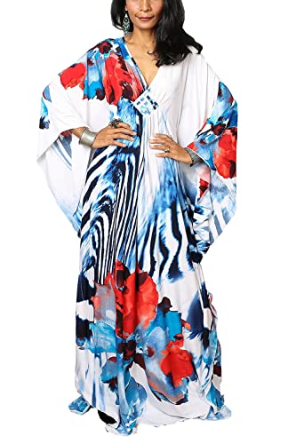 LikeJump Damen Boho Kimono Lang Kaftan Kleid Strandkleider Cardigan Pareo Bikini Cover Ups von LikeJump