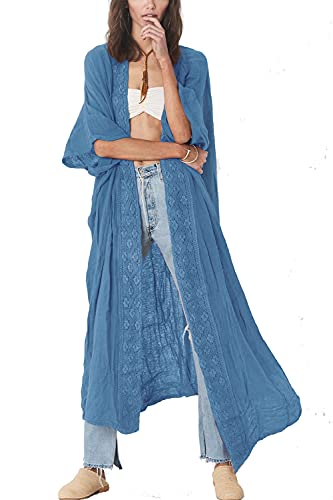 LikeJump Damen Kimono Kaftan Strandkleid Lang Sommerkleid Cardigan Maxi Bikini Cover Up von LikeJump