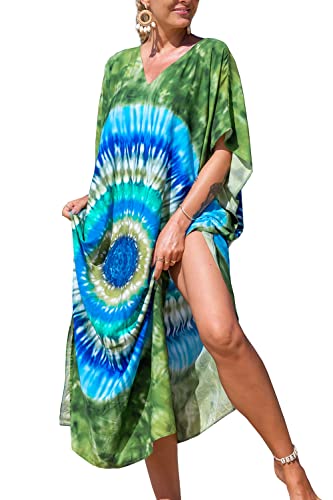 LikeJump Damen Morgenmantel Kaftan Kimono Homewear Bademantel Strand Maxikleid Bikini Cover Ups Tops von LikeJump