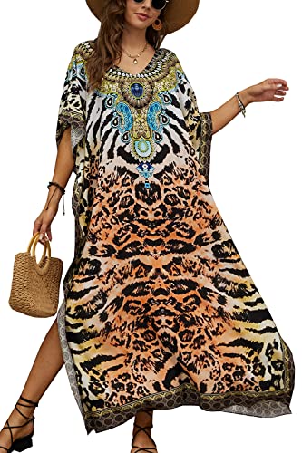 LikeJump Damen Sommer Strandkleider Maxi Kaftan Pareos Strand Abdeckungs Bikini Cover Up von LikeJump