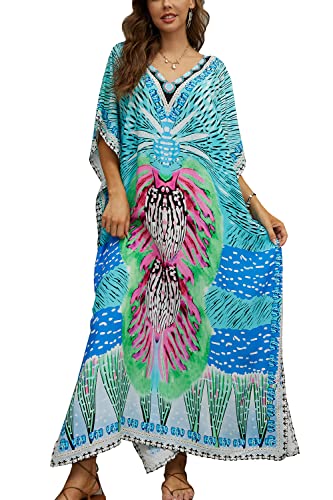 LikeJump Damen Sommer Strandkleider Maxi Kaftan Pareos Strand Abdeckungs Bikini Cover Up von LikeJump