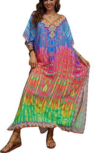 LikeJump Damen Sommer Strandkleider Maxi Kaftan Pareos Strand Abdeckungs Bikini Cover Up von LikeJump