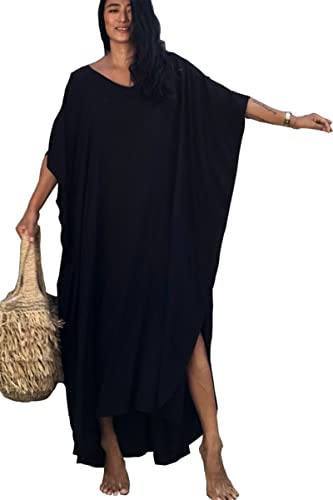 LikeJump Schnelltrocknend Boho Kaftan Beach Maxikleid für Damen Sommer Bikini Cover Ups Übergröße Strandkleider Robes von LikeJump