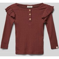 Lil Atelier Top mit Rundhalsausschnitt Modell 'RACHEL' in Aubergine, Größe 116 von Lil Atelier