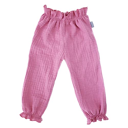 Lilakind“ Baby Kinder Hose Musselin Uni Rosa Gr. 122/128 - Made in Germany von Lilakind