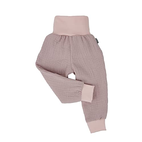 Lilakind“ Baby Kinder Musselin Pumphose Hose mit Bündchen Uni Rosa Gr. 122/128 - Made in Germany von Lilakind