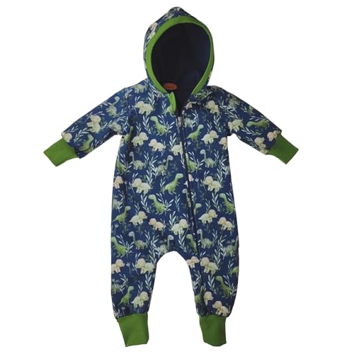 Lilakind“ Baby Kinder Overall Einteiler Jungen Softshell Dinosaurier Blau Gr. 80/86 - Made in Germany von Lilakind