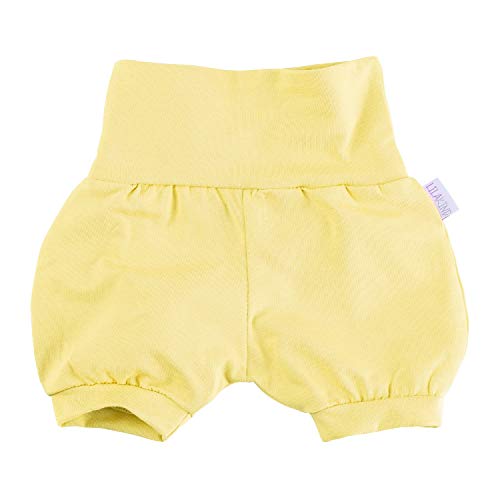 Lilakind“ Baby Kinder Shorts Sommerhose Kurze Pumphose Baumwolle Uni Hellgelb Gr. 50/56 - Made in Germany von Lilakind