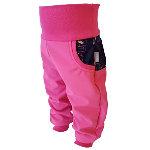 Lilakind“ Baby Kinder Softshell Hose Pink mit Blau Schmetterling Gr. 110/116 - Made in Germany von Lilakind