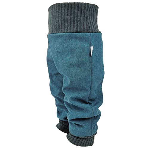 Lilakind“ Baby Kinder Softshell Pumphose Regenhose Meliert Einfarbig Gefüttert Teddyfleece Ungefüttert Uni Petrol Meliert Gr. 104/110 - Made in Germany von Lilakind