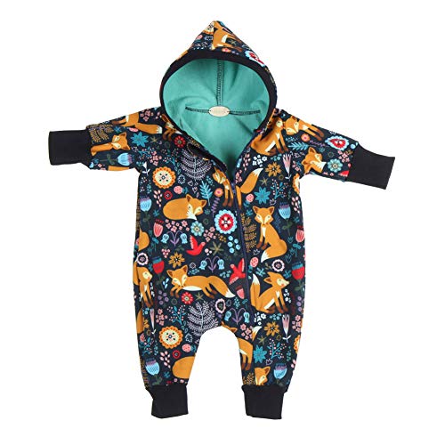 Lilakind“ Baby Overall Einteiler mit Kapuze Softshell Fuchs Marine-Blau Gr. 104/110 - Made in Germany von Lilakind