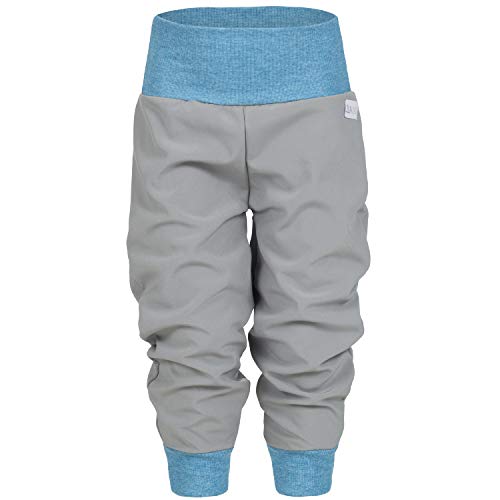 Lilakind Softshell Hose Babyhose Kinderhose Herbst Winter Gefüttert Regenhose Grau Blau Gr. 134/140 - Made in Germany von Lilakind