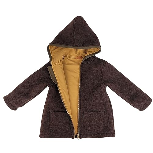 Lilakind“ Wollwalk Kinder-Mantel mit Taschen Walk Kapuzen Jacke Blau Gr. 104/110 - Made in Germany von Lilakind