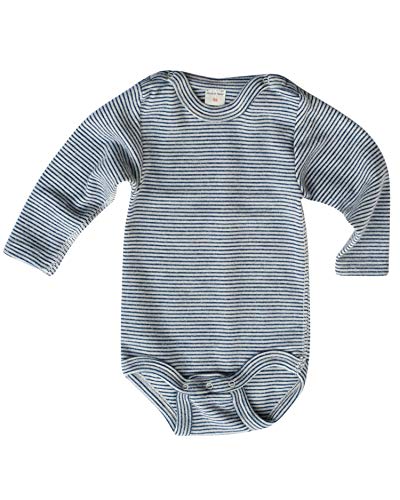 Lilano, Warmer Baby Body Ringel, 70% Wolle (kbT), 30% Seide, 210 gr./m² (Marine Geringelt, 68) von Lilano