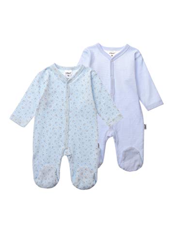 Liliput Babys 2er-Pack Schlafoveralls hellblau mit Druck Elefant/hellblau-gestreift 62/68 von Liliput